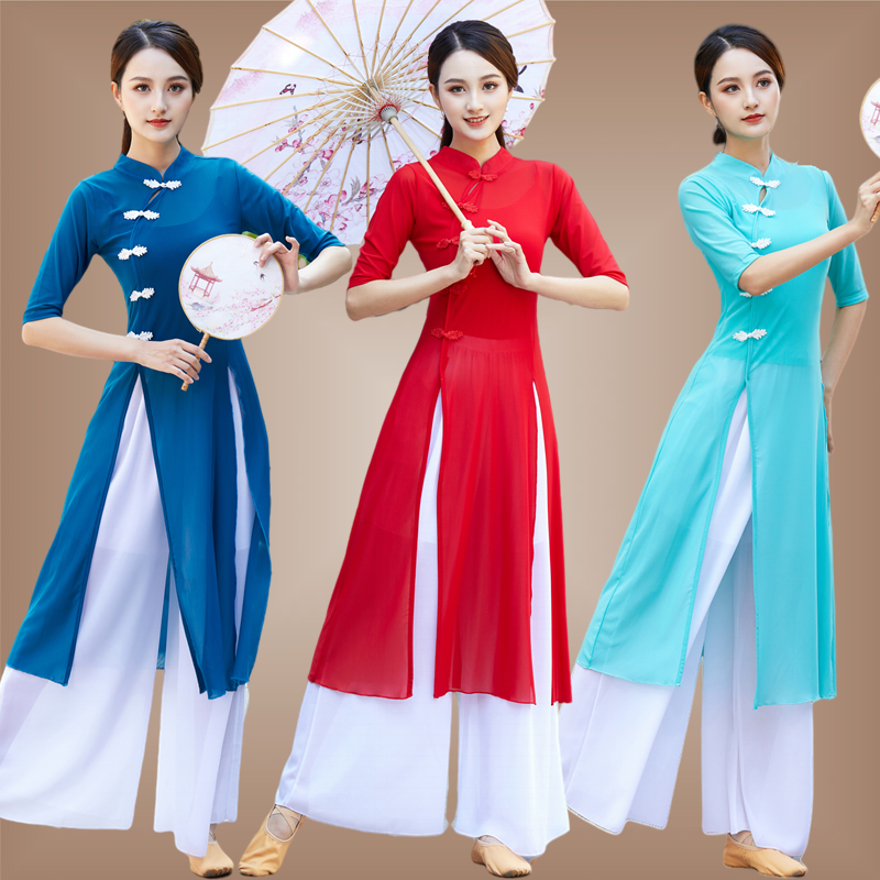 女飘逸中国风形体身韵练功服