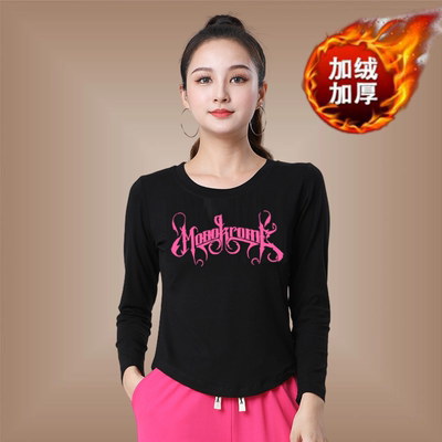 黑色显瘦加绒舞蹈上衣