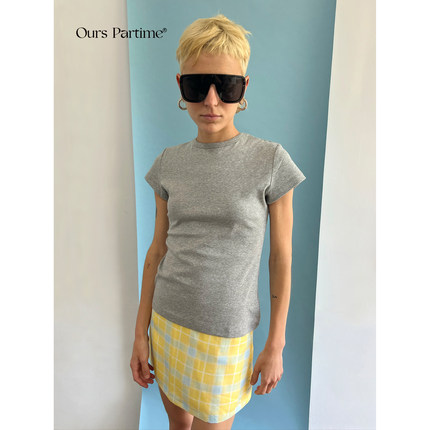 Ours Partime *正肩版型修身显瘦圆领短袖夏季运动T恤女