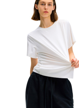 Ours Partime 夏季基础亲肤索罗娜轻松正肩T恤宽松短袖