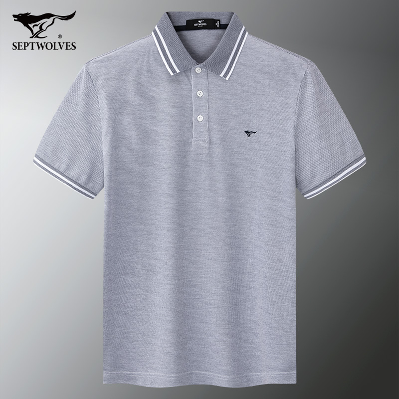 七匹狼潮牌男装翻领短袖POLO衫
