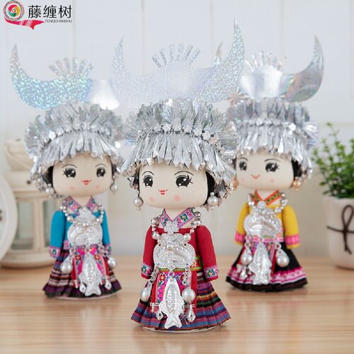 广西贵州民族苗族特色木偶娃娃