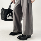 XZ110-25312#英伦风尖头切尔西靴男短筒真皮黑色春秋增高靴P130，男鞋切尔西靴，星座110