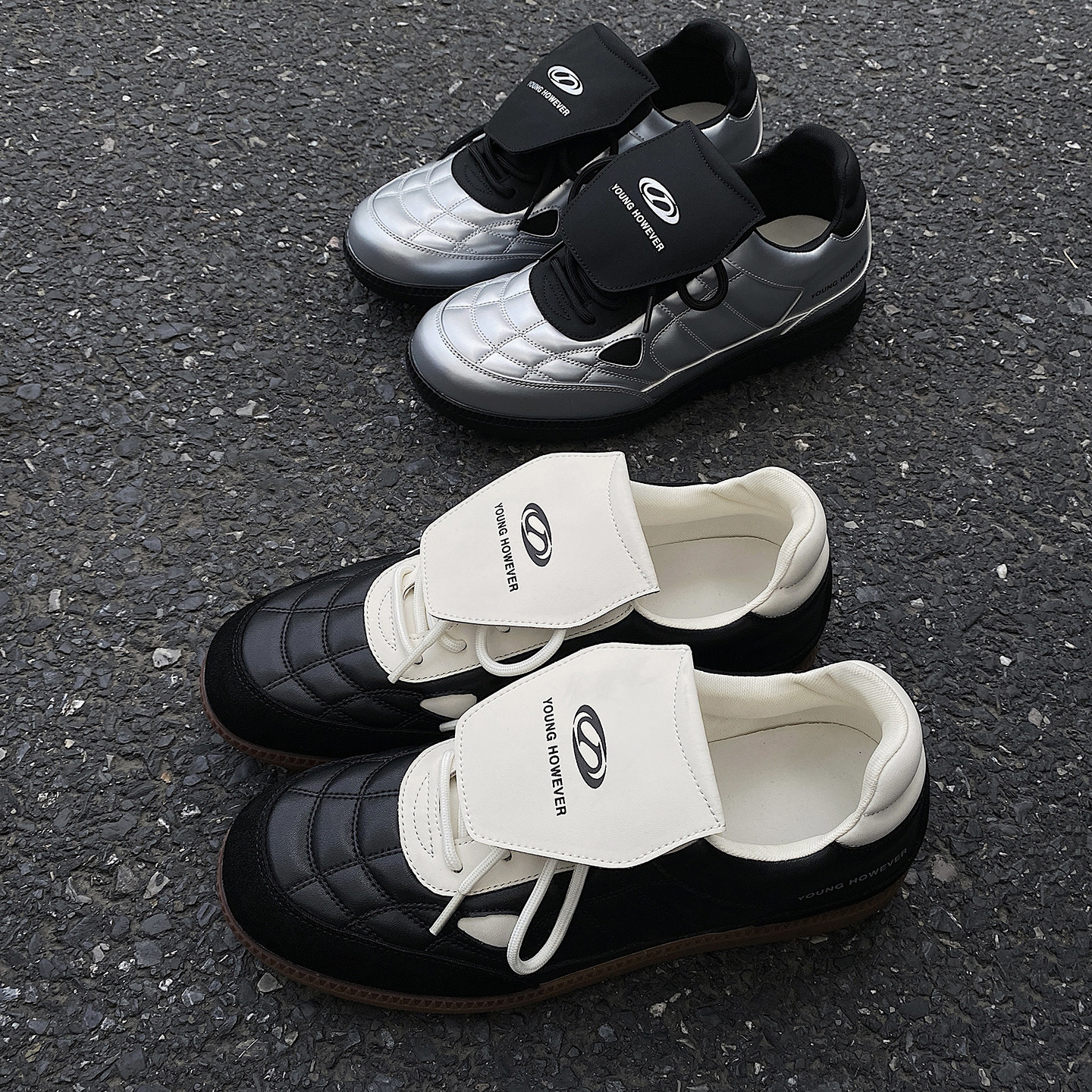 XZ110-25337#德训鞋男百搭圆头运动休闲板鞋黑色通勤P115，男鞋休闲鞋，星座110