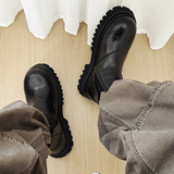 XZ110-251527#英伦风马丁靴冬厚底增高黑色短靴复古切尔西靴P130，男鞋切尔西靴，星座110