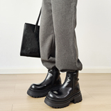 XZ110-251528#英伦风真皮厚底马丁靴季黑色短筒拉链保暖靴P130，男装棉衣，星座110