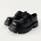 XZ110-1125#厚底德比鞋男黑色圆头系带真皮增高休闲皮鞋百搭P115，男鞋皮鞋，星座110