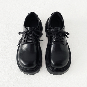 XZ110-1125#英伦风德比鞋男黑色圆头系带休闲皮鞋P115，男鞋皮鞋，星座110