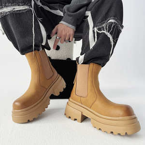 XZ110-92806#男高级感真皮拉链痞帅皮靴时尚马丁靴P135(209)，男鞋马丁靴，星座110