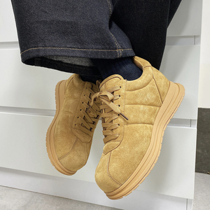 XZ110-25378#真皮厚底德训鞋黄色系带休闲板鞋百搭复古运动鞋P120，男鞋休闲鞋，星座110