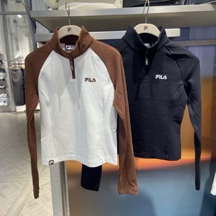 插肩袖 FILA斐乐2025年冬季 衫 女子针织长袖 长T恤F11W549216 新款