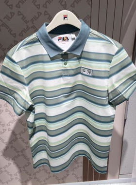 FILA斐乐2025年夏新款男装休闲运动针织短袖T恤POLO衫F11M529107F