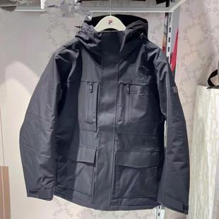 FILA斐乐2025年春新款 运动户外防泼水连帽棉服外套F11M518903 男装