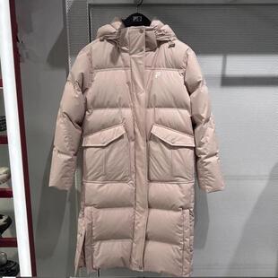 FILA斐乐潮牌2025年冬新款女装运动宽松长款连帽羽绒服T11W443901