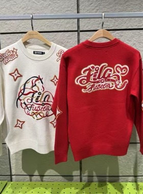 FILA斐乐潮牌情侣2026年春季新款休闲运动宽松编织衫T11U612402