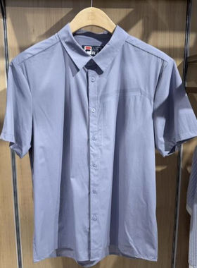 FILA斐乐2025年夏新款男装休闲运动梭织短袖T恤衬衫F11M523402F