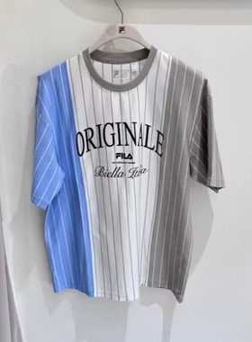 斐乐fila正品25夏新款男装通勤休闲圆领针织短袖T恤衫F11M529109F