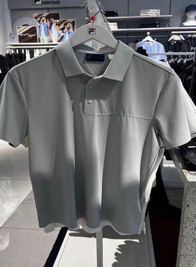 FILA斐乐夏秋款商务男装休闲翻领透气针织短袖POLO衫F11M432106
