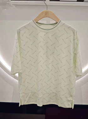 FILA斐乐2025夏新款女装针织休闲圆领满印短袖T恤衫F11W524101F