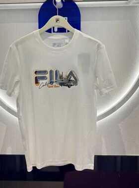 FILA斐乐男装 2025年夏季新款运动纯棉针织短袖衫T恤 F11M428125