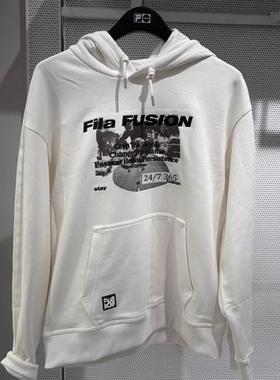 FILA斐乐潮牌2025年春新款男装休闲潮流连帽套头衫卫衣T11M513201