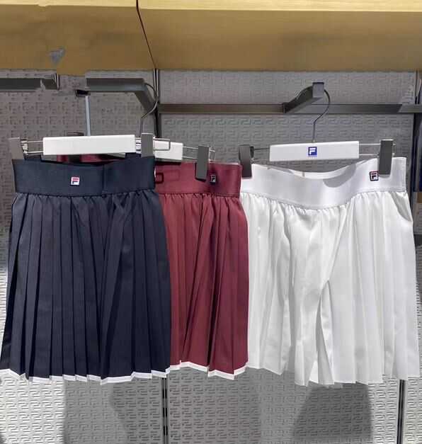 正品百褶24夏新款梭织女装斐乐