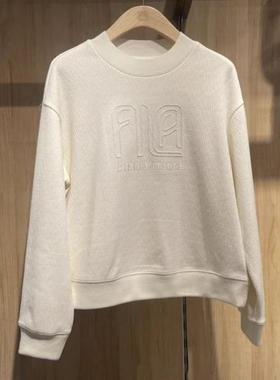 FILA斐乐2025年春新款女装运动宽松圆领套头针织卫衣F11W513201F