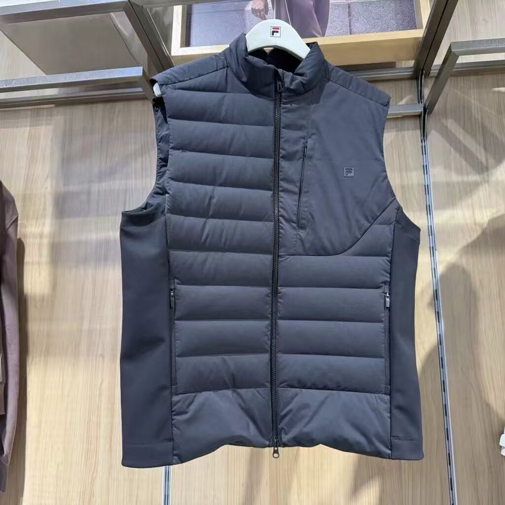 健身运动拼接立领羽绒服马甲