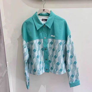 斐乐fila正品 女装 休闲运动翻领时尚 梭织外套F11W528502F 25夏新款
