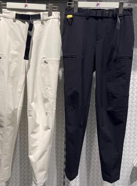 FILA斐乐女装2025冬款杨采钰同款薄绒保暖直口梭织长裤A11W447802