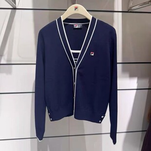 FILA斐乐女装2026年春夏新款基础运动休闲编织外套开衫F11W628404