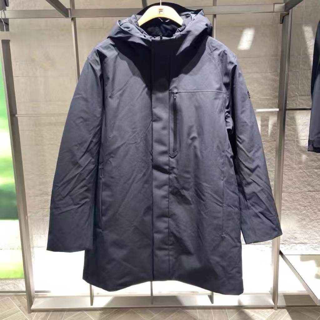 运动连帽中长款羽绒服外套衫