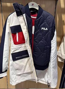 FILA斐乐2025年冬新款女装运动两件套连帽工装棉服外套F11W449702