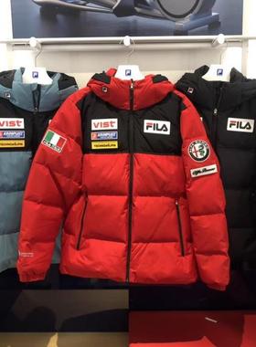 FILA斐乐2025年冬新款男装休闲运动滑雪服连帽羽绒服A11M446923F