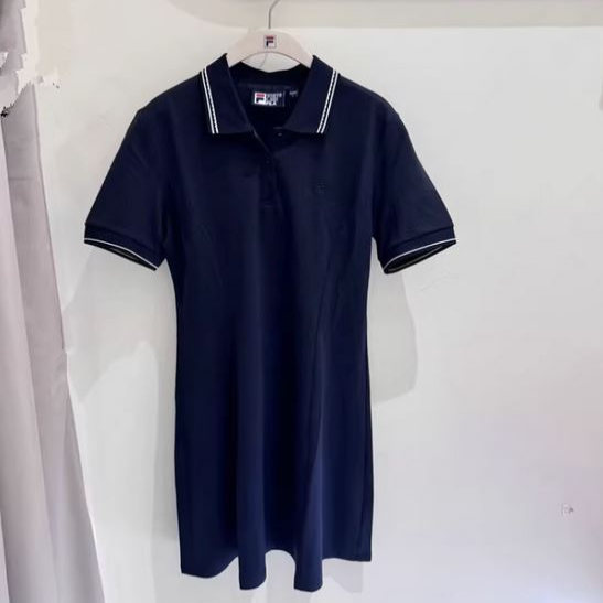 休闲简约针织短袖POLO连衣裙