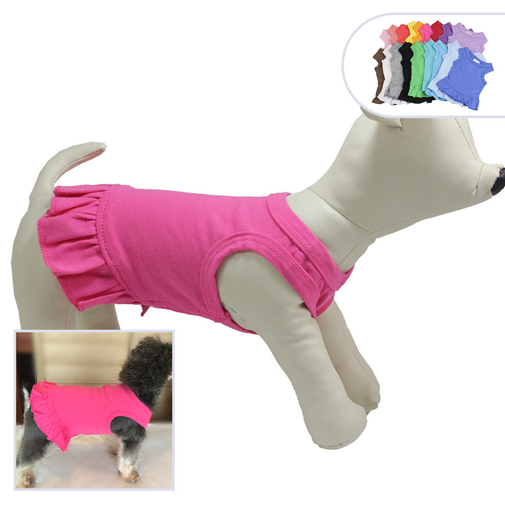 宠物衣服小型犬小狗薄款夏装紫色背心裙黑色粉色连身裙狗连衣裙子