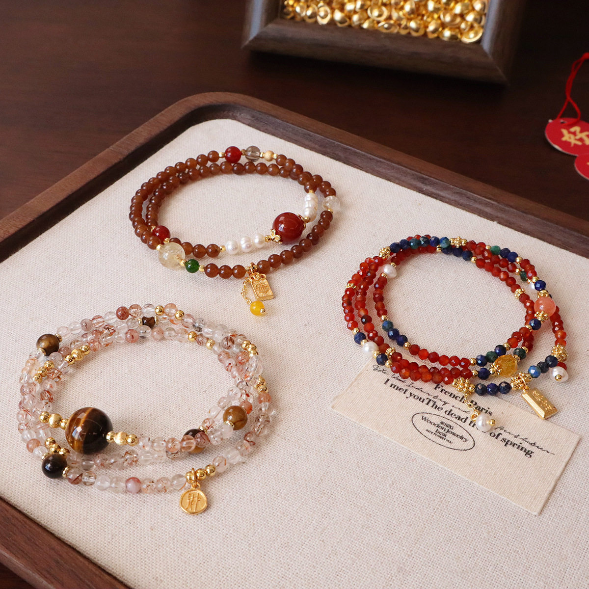 复古天然石多圈个性手链轻奢小众时尚淡水珍珠玛瑙水晶手串新中式,饰品/流行首饰/时尚饰品新,手链,淘宝优惠券,粉丝福利购,淘宝优惠卷