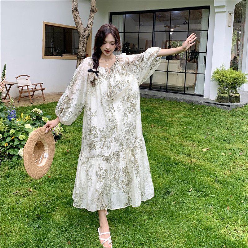 现货2025夏款小心机设计绿色碎花轻薄连衣裙128-Y17-P130-K198,女装连衣裙,浙宝128（原290）