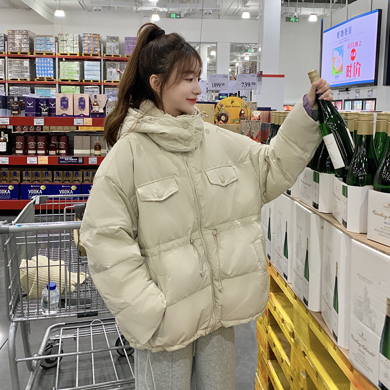 现货2025冬季128-1104-P275-K398撞色拼接连帽羽绒服90绒，女装羽绒服，浙宝128（原290）