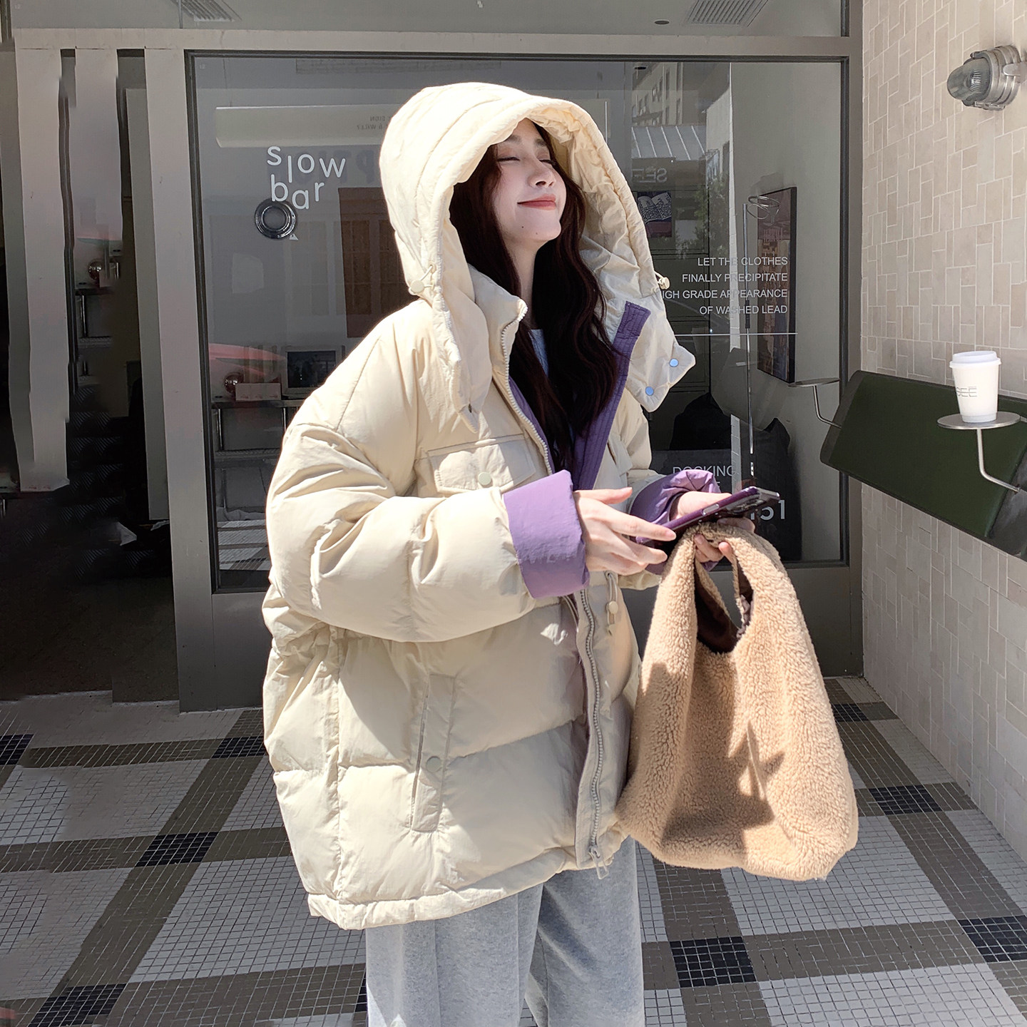 现货2025冬季新款25104-P295-K438撞色收腰90羽绒服,女装羽绒服,浙宝128（原290）