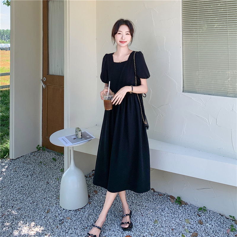 假两件拼接深灰色连衣裙女夏2025新款拼接t恤裙简约设计感爆款,女装连衣裙,浙宝128（原290）