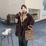 现货2025冬季新款128-25116-P245-K368正反穿皮毛一体带围脖外套，女装棉衣/棉服，浙宝128（原290）