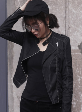 黑色牛仔外套女短款韩版春秋修身显瘦2020新款百搭小个子机车上衣