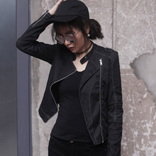 显瘦2020新款 春秋修身 百搭小个子机车上衣 韩版 黑色牛仔外套女短款