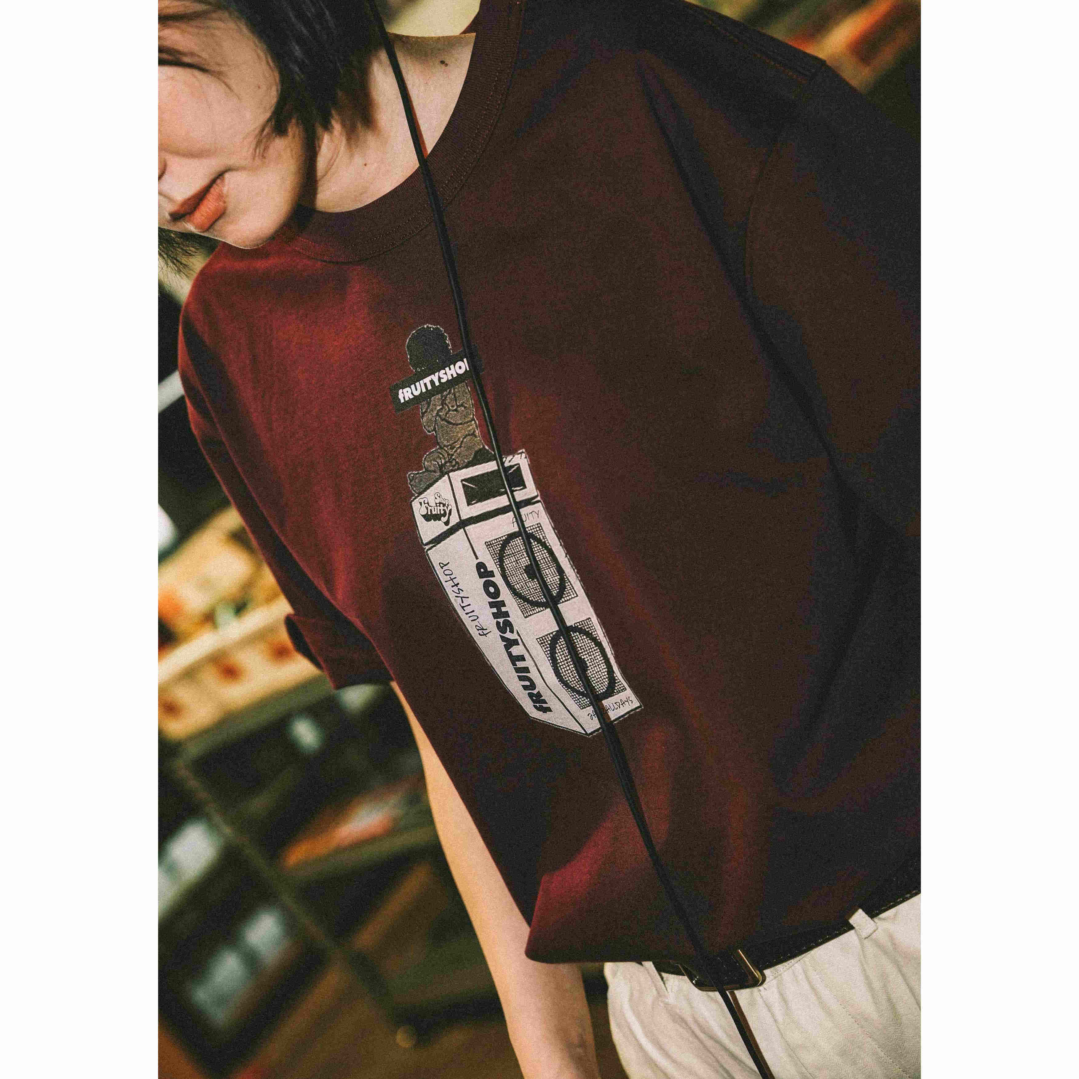 fRUITYSHOP音箱人宽松圆领短袖