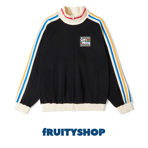 fRUITYSHOP｜CORY WONG巡演条纹运动夹克时尚休闲外套情侣款