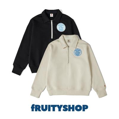 FRUITYSHOP刺绣半拉链卫衣