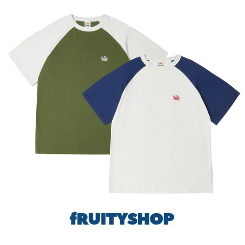 fRUITYSHOP|插肩袖拼色T恤