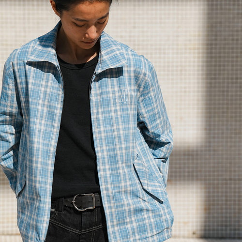 fRUITYSHOP｜格纹工装教练夹克时尚休闲外套情侣同款款格子外套