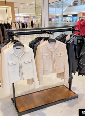 服装货架展示架双面正挂中岛架落地式商场服装店衣服裤子架黑色